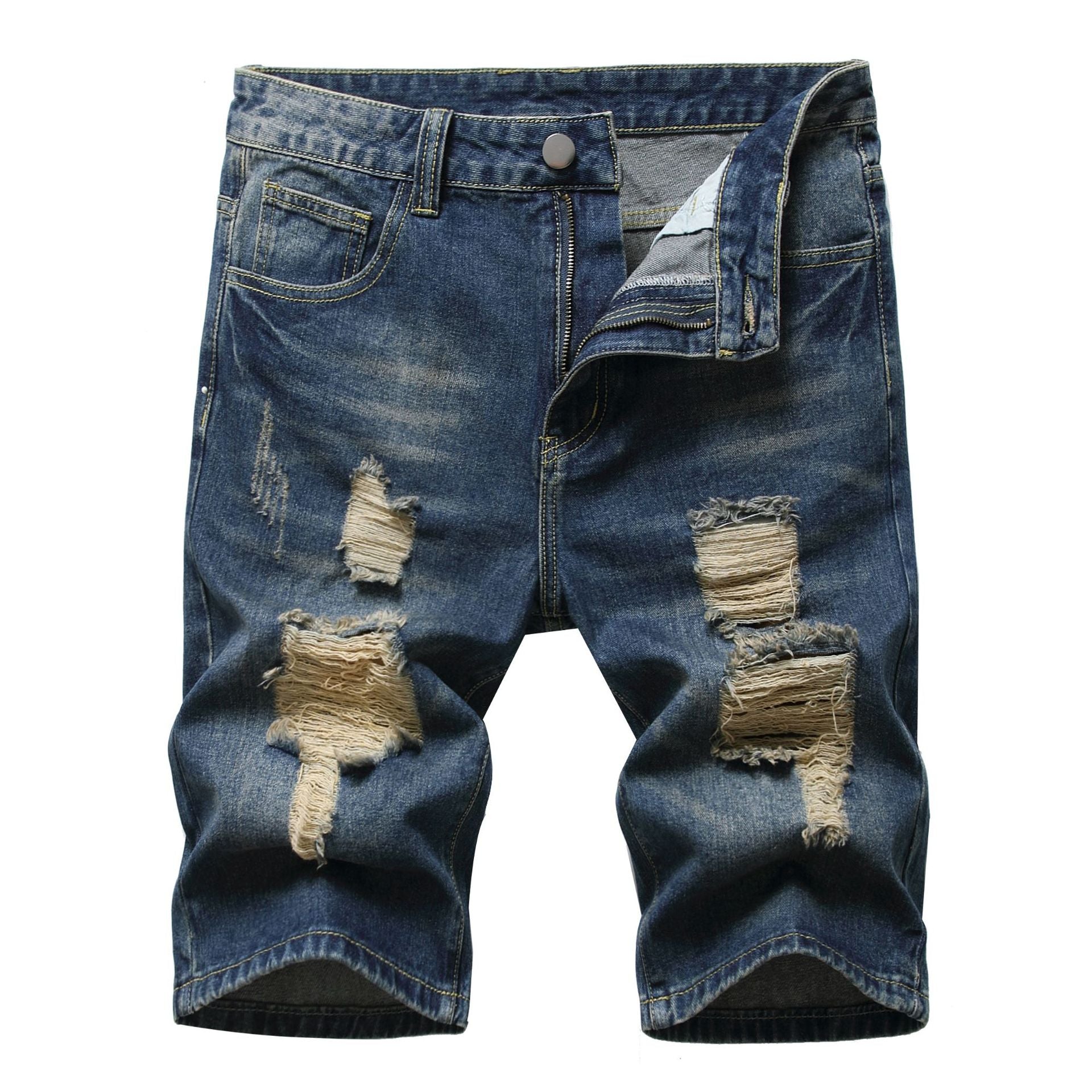 Euro-American Ripped Denim Shorts