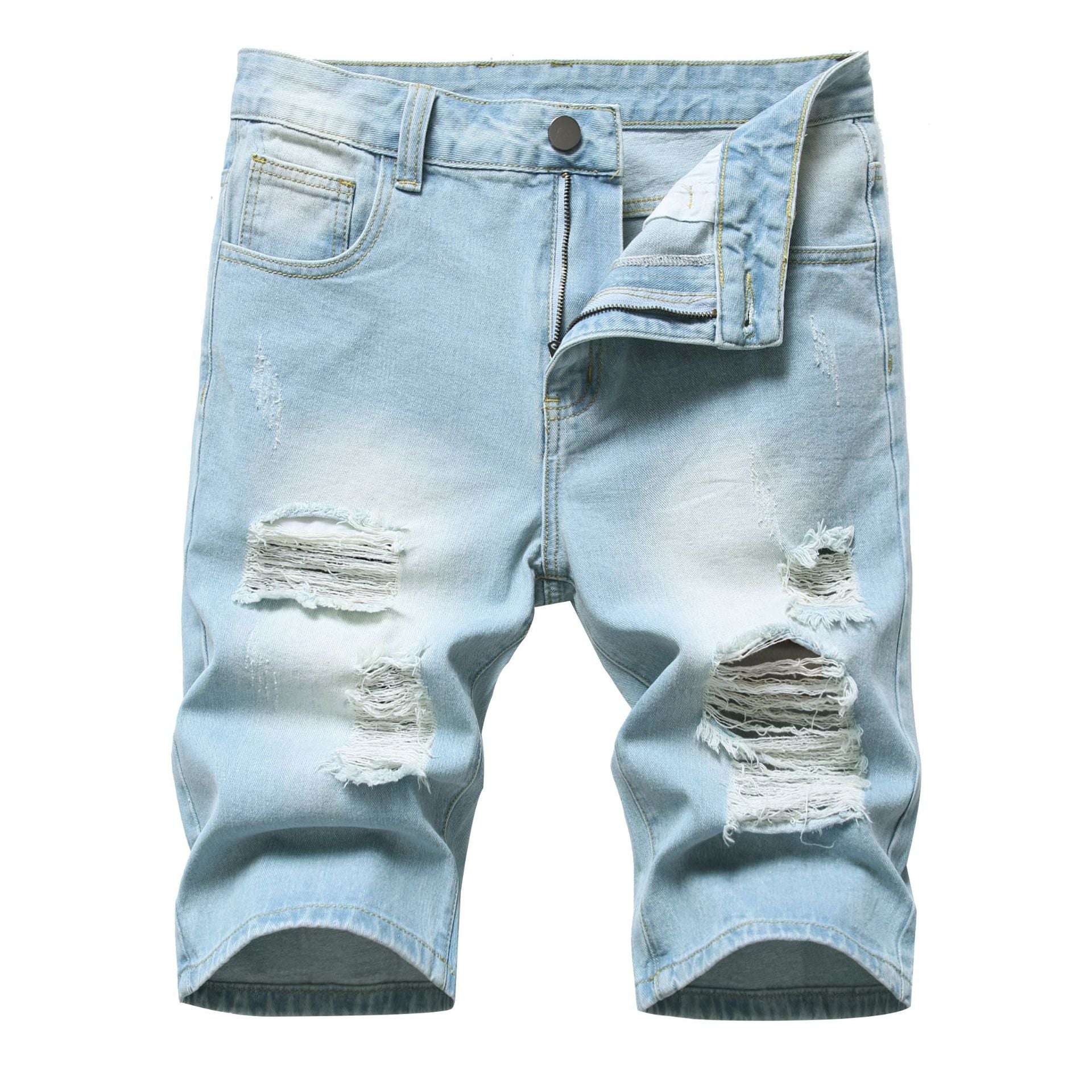 Euro-American Ripped Denim Shorts