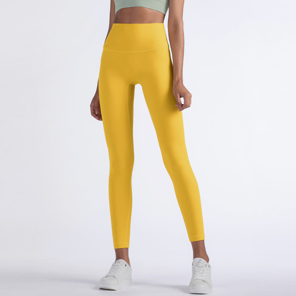 New High Waist Tight-Fitting Yoga Pants in Nude