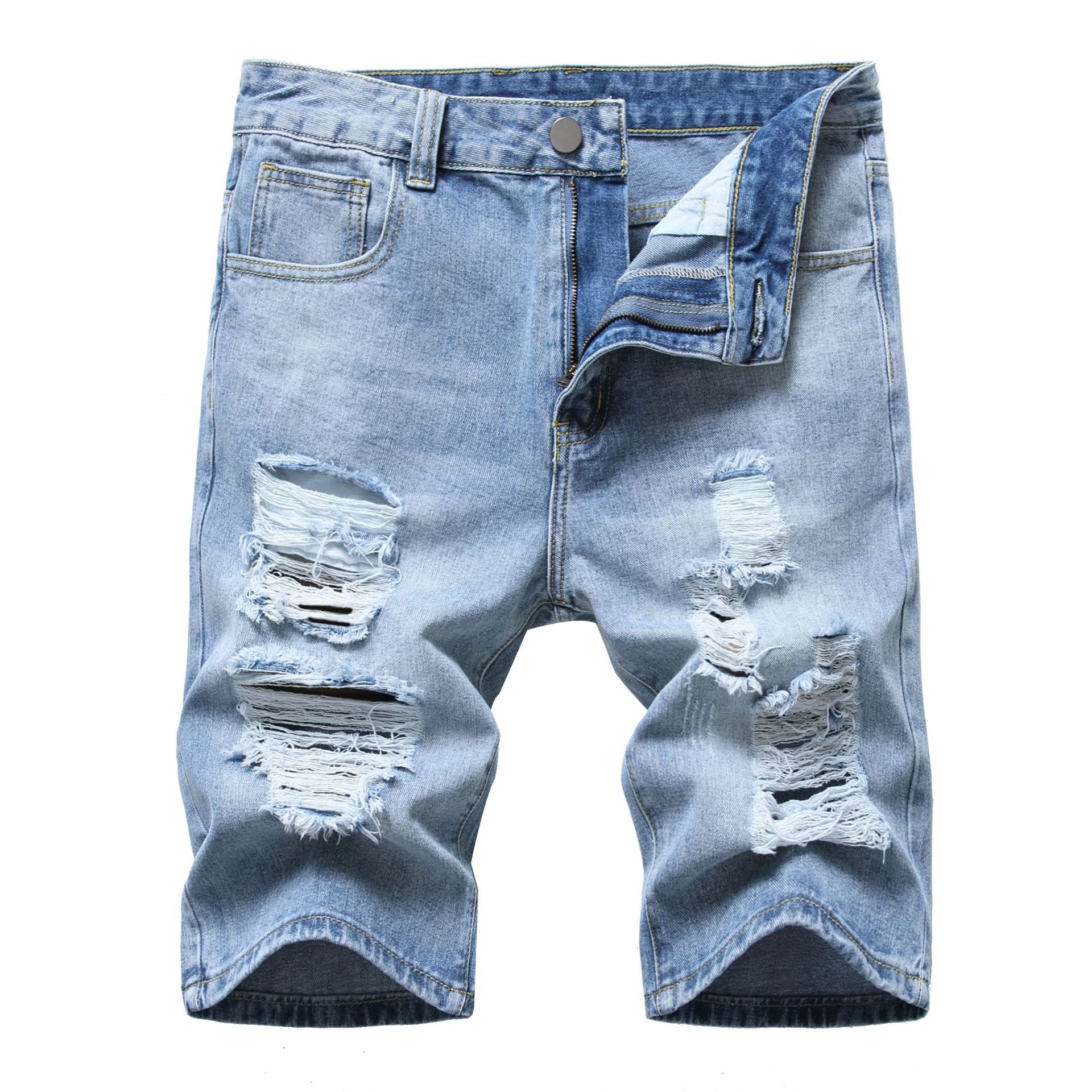 Euro-American Ripped Denim Shorts