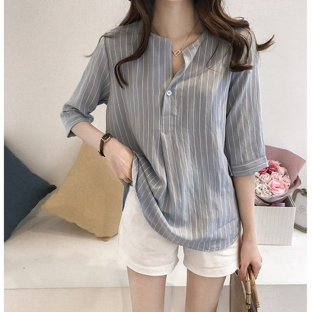 New Stripe Casual Chiffon Women's Blouse