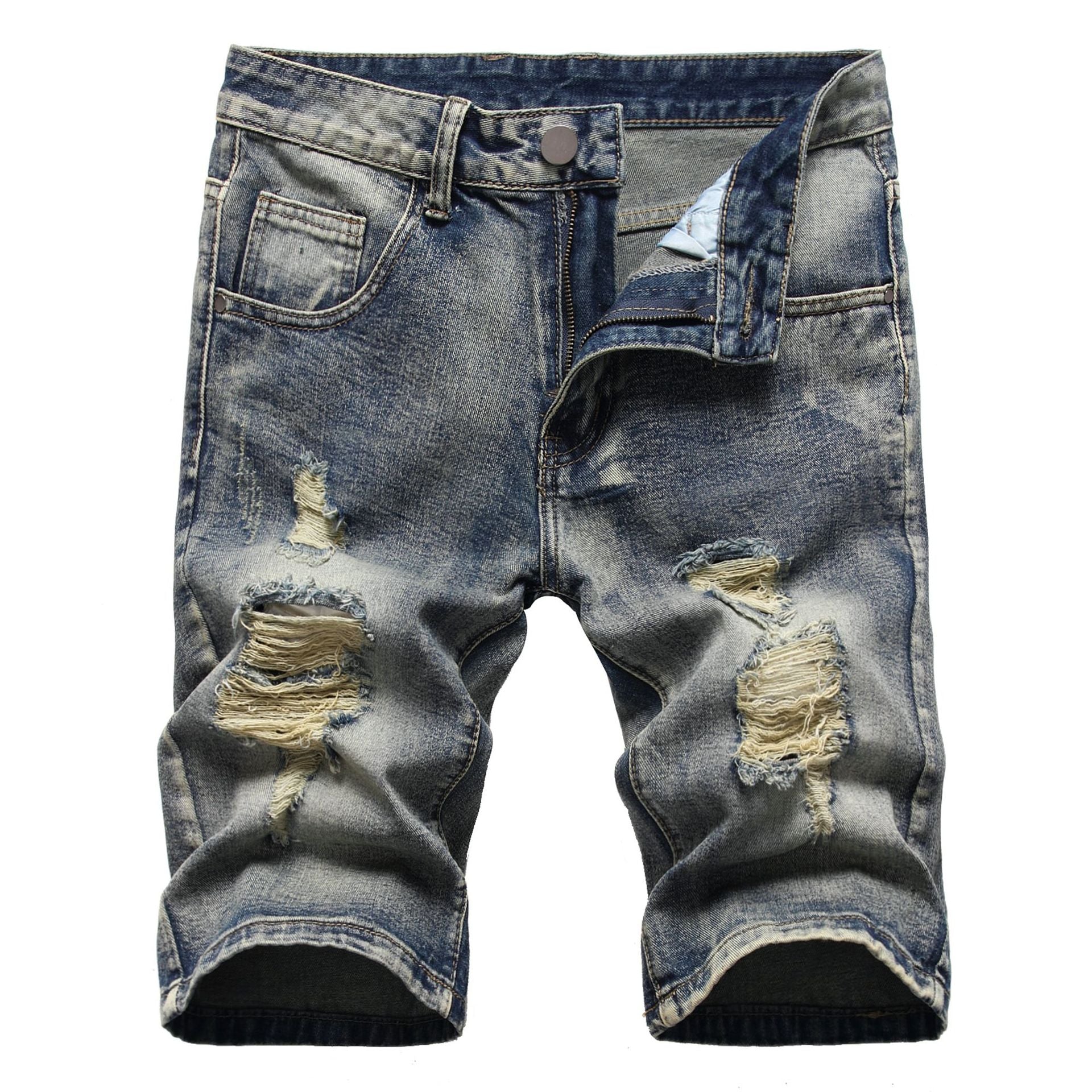 Euro-American Ripped Denim Shorts