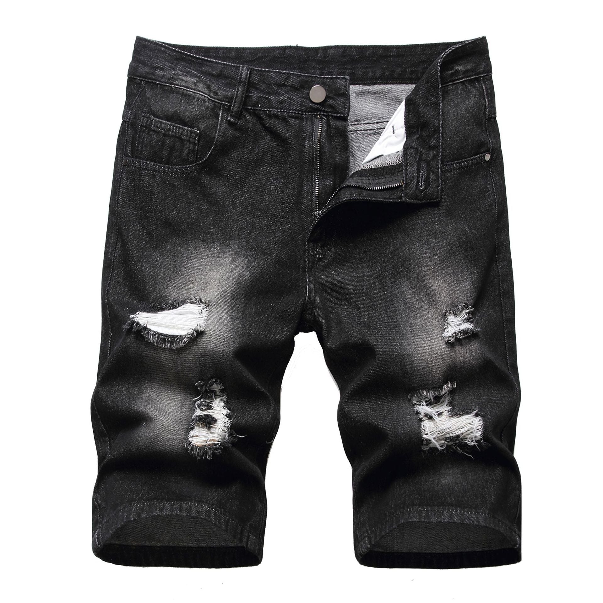 Euro-American Ripped Denim Shorts